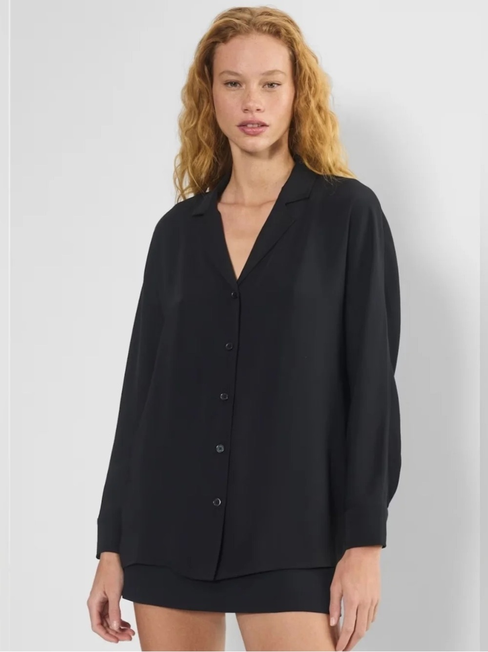 Aritzia Wilfred Freeform Crepette Oversized Long Sleeve Blouse